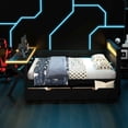 thumbnail image 2 of Euroco Wood Full Size Platform Bed with Drawers, Gaming Bed with Desk, LED Light and USB Charging Station, Black, 2 of 19