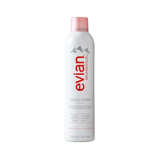 Spray facial Evian, agua mineral natural, 300 ml