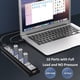 thumbnail image 4 of Hub USB de 10 puertos, extensor de concentrador USB, adaptador divisor de red, carga rápida/transferencia de datos con alimentación, para , PC, laptop, ratones, teclados, 4 of 8
