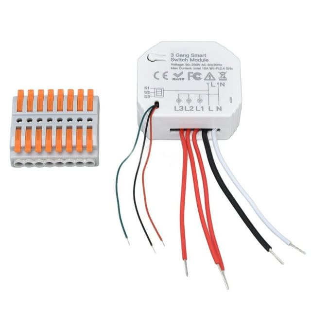 Módulo De Interruptor De Luz Inteligente, Interruptor De Luz Inalámbrico De Altavoz Inteligente De Soporte De Tamaño Pequeño De 3 Bandas Para El Hogar