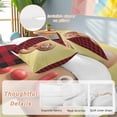 thumbnail image 2 of Christmas Gingerbread Man Bedding Duvet Cover Set Full Size 4 Pieces Red Buffalo Plaid Retro Funny Bedding Set with Zipper Closure, 1 Comforter Cover 86x86 Inches 1 Flat Sheet & 2 Pillow Cases, 2 of 7