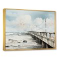 thumbnail image 2 of Designart "Contemporary Watercolor Horizon With A Pier II" Coastal Pier Floater Framed Canvas Prints, 2 of 5