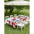 thumbnail image 4 of Outdoor Tablecloth with Umbrella Hole for Patio/Picnic/Party/Camping, Red Blue Floral Waterproof Table Cloth Rectangle Table Cover Washable, Independence Day Flowers Farmhouse (60"x 84"), 4 of 8