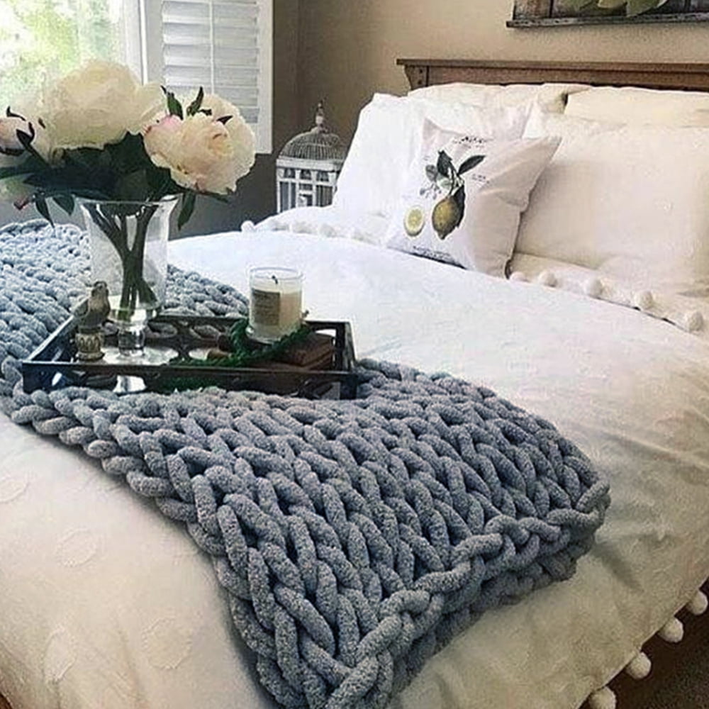 Kepooman Chunky Knit Blanket Handmade Soft Throw Blanket Cozy and Warm Cable Knit Blanket for Sofa & Home Decor, Dark Grey (59" x 78") Kepooman Chunky Knit Blanket Handmade Soft Throw Blanket Cozy and Warm Cable Knit Blanket for Sofa & Home Decor, Dark Grey (59" x 78")