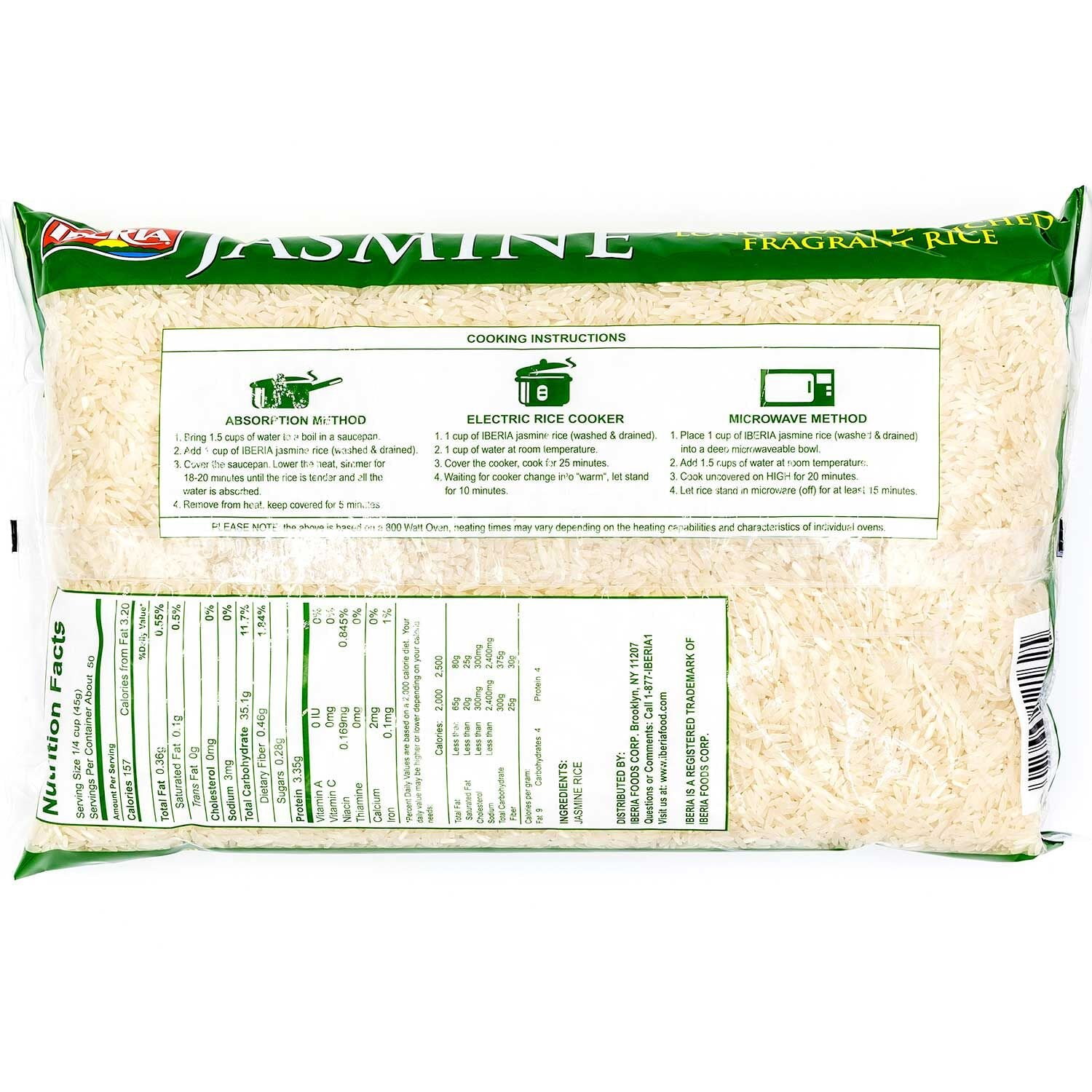 Iberia Jasmine Rice 5 Lbs Long Grain Naturally Fragrant Enriched White Iberia Jasmine Rice 5 Lbs Long Grain