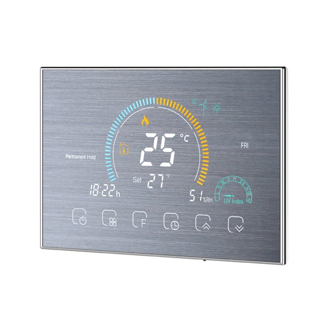 Advancent Termostato de habitación programable inteligente WiFi Controlador de temperatura de calefacción eléctrica LCD retroiluminado, negro Accesorios para electrodomésticos Plata Advancent HA001967-03B