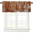 thumbnail image 2 of Wood Grain Vintage Farm Brown Curtain Home Decoration Living Room Short Curtains Window Treatments For Kitchen Bedroom, 2 of 6