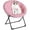 Pink, variant on Twister.CK Folding Saucer Chair with Upholstery, Lounge Cozy Chair Moon Chair with Metal Frame, for Dorm Bedroom Living Room, Coffee