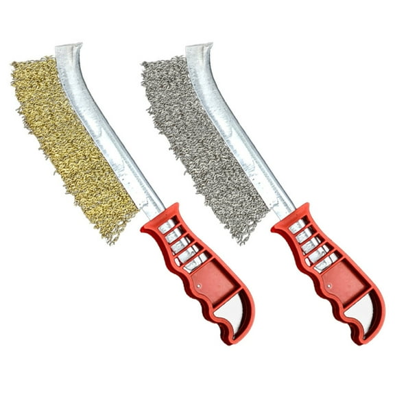2 Pack Wire Scratch Brushes Set Stainless Steel Wire Brush for Automobile, Cleaning Welding Slag and Rust