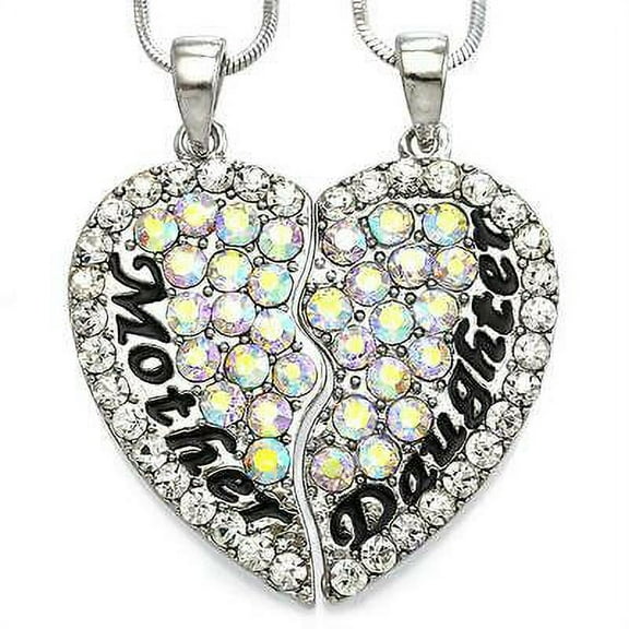 Mom Mother & Daughter Best Friend Mother's Day Gift Heart Pendant Necklace Charm