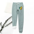 thumbnail image 2 of Thermal Fleece Lining Pants for Women Drawstring Elastic High Waist Cinch Bottom Joggers Thick Sherpa Warm Trousers (Medium, Green 01), 2 of 6