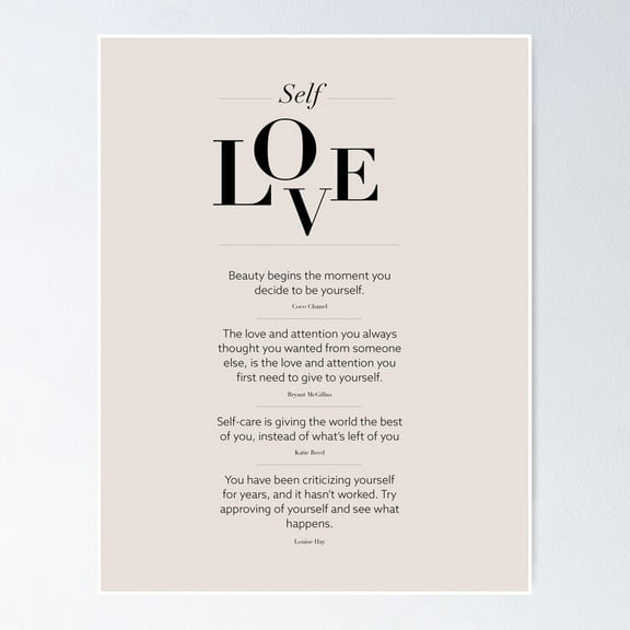 Self Love Quote Collection UNFRAMED Poster, 8x12