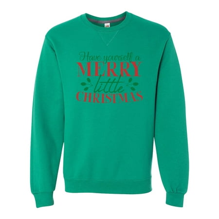 Little Brother Green Car - Unisex Soft Sweatshirt ”Have Yourself A Merry Little Christmas” Christmas Gift X-Large, Green