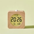 thumbnail image 4 of Wooden Led Round Square Digital Alarm Clock Calendar and Temperature Displayed, 4 of 8