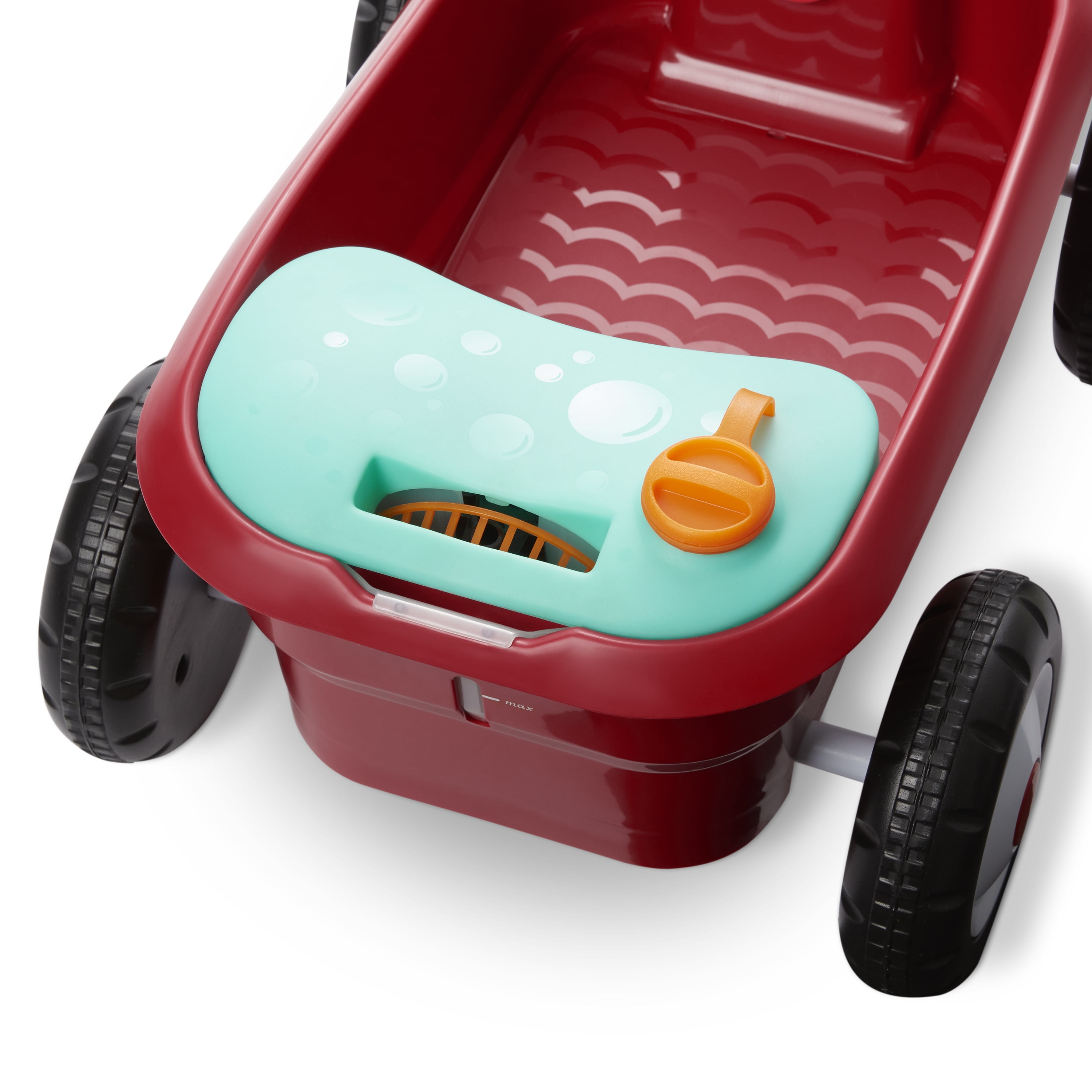 Radio Flyer Push & Pull Bubble Buddy Walker Wagon, Battery-Free Bubble Machine for Kids 1-4 Years