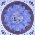 thumbnail image 1 of Ahgly Company Indoor Square Medallion Blue Traditional Area Rugs, 6' Square, 1 of 4