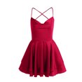 thumbnail image 4 of Women's Sexy Backless Satin Mini Dress Layered Ruffle Hem Tie Back Graduation Dress, 4 of 9
