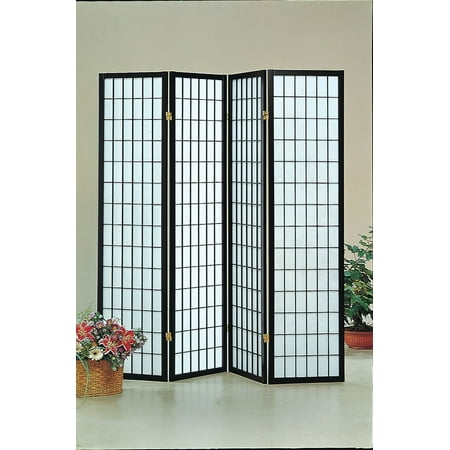 Home Source Black 4 Panel Shoji Screen