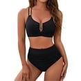 thumbnail image 2 of Tankini Swimsuits for Women Tummy Control Two Piece Bathing Suits Slimming Sporty Swimwear Black L, 2 of 6