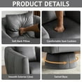 thumbnail image 5 of Ktaxon 360° Swivel Accent Armchair Velvet Upholstered Club Chair, Pumpkin Shape Sofa Corner Barrel Chair Gray, 5 of 8