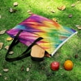 thumbnail image 5 of Colorful Tie Dye Vortex Picnic Blanket Waterproof Outdoor Beach Blanket Hand-held Pad Suitable for Travel, Camping, Beach, Family Gatherings, 5 of 7