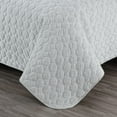 thumbnail image 6 of Chezmoi Collection Embossed Velvet Quilt Set King Size, Gray - Plush Lightweight Soft Octagon Stitched Velvet Bedding Set with 2 Pillow Shams for All Seasons with Washed Microfiber Reverse, 6 of 9