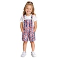 thumbnail image 3 of Kids Patriotic Denim Bib Overalls Shorts American Flag Star Striped Design Casual Jean Jumpsuit Outfits for Boys 4th of July Holiday Daily Wear, 3 of 6