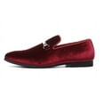 thumbnail image 2 of Santimon Mens Velvet Penny Loafers Slip-on Metal Buckle Casual Shoes Leather Dress Shoes Red 6 US, 2 of 8
