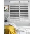 thumbnail image 4 of Gradient Grey Striped Semi Sheer Curtains 72 Inch Length 2 Panels Set, Simple Farm Stripes Minimalist Sheer Kitchen Curtain Privacy Voile Window Curtain for Living Room Bedroom Rod Pocket Drapes, 4 of 7