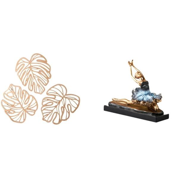 Placa de pared con hojas de palma,Decoración de pared de madera con hojas de palma,Adorno de madera para pared con decoración tropical de la jungla,estatua de bailarina de ballet,estatua de