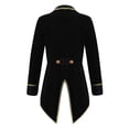 thumbnail image 2 of YUUMIN Boys Medieval Prince Formal Tuxedo Tailcoat Velvet Long Sleeve Jacket Coat Black 10, 2 of 5