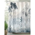 thumbnail image 2 of Fsddascl Gray Ombre Forest Shower Curtain Set - Standard 72" x 72" Washable Bathtub Curtain with 12 Hooks, Watercolor Trees Mountain Waterproof Fabric Stall Shower Curtains for Bathroom/Bathtub, 2 of 6