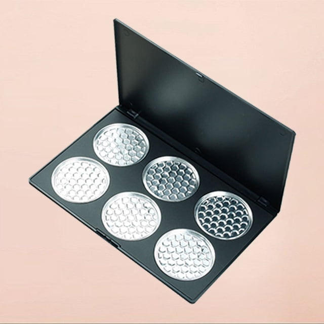 de maquillaje de aluminio vacía de 6 rejillas soporte de bandeja de ojos DIY Salvador Paleta de sombra de ojos vacía
