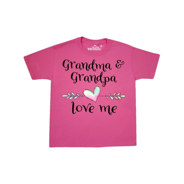 Grandma and Grandpa Love Me- Heart Grandchild Youth T-Shirt - Walmart ...