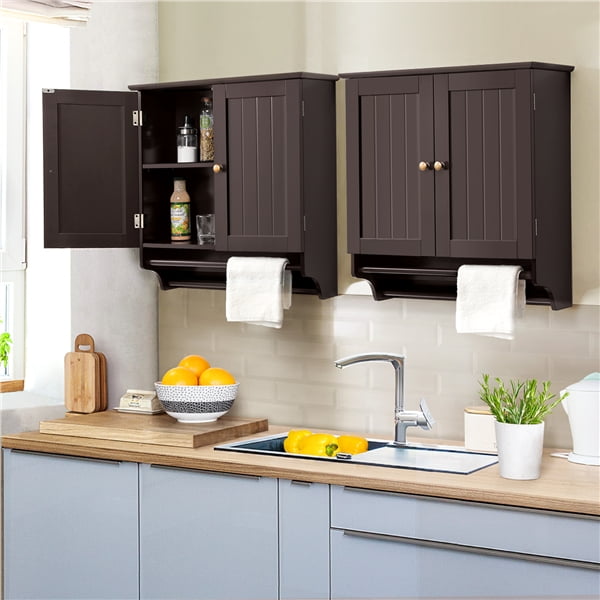 kitchen wall mounted cabinets smilemart wall mounted cabinet with towel rack for bathroom kitchen laundry espresso kitchen wall mounted cabinets smilemart wall mounted cabinet with towel rack for bathroom kitchen laundry espresso