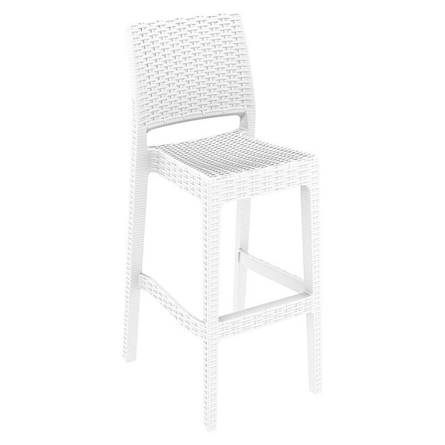 Pemberly Row Tabouret de Bar Contemporain en Résine de 30 Po en Osier en Blanc