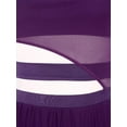 thumbnail image 7 of Alvivi Womens Lyrical Dance Costume Side Split Sheer Mesh Leotard Dress Modern Dancewear Purple M, 7 of 7