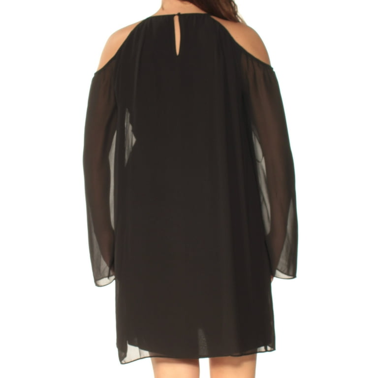 bar iii black dress Painted Rose Bouquet Short Sleeve Midi Dress US6 / Painted main image 0