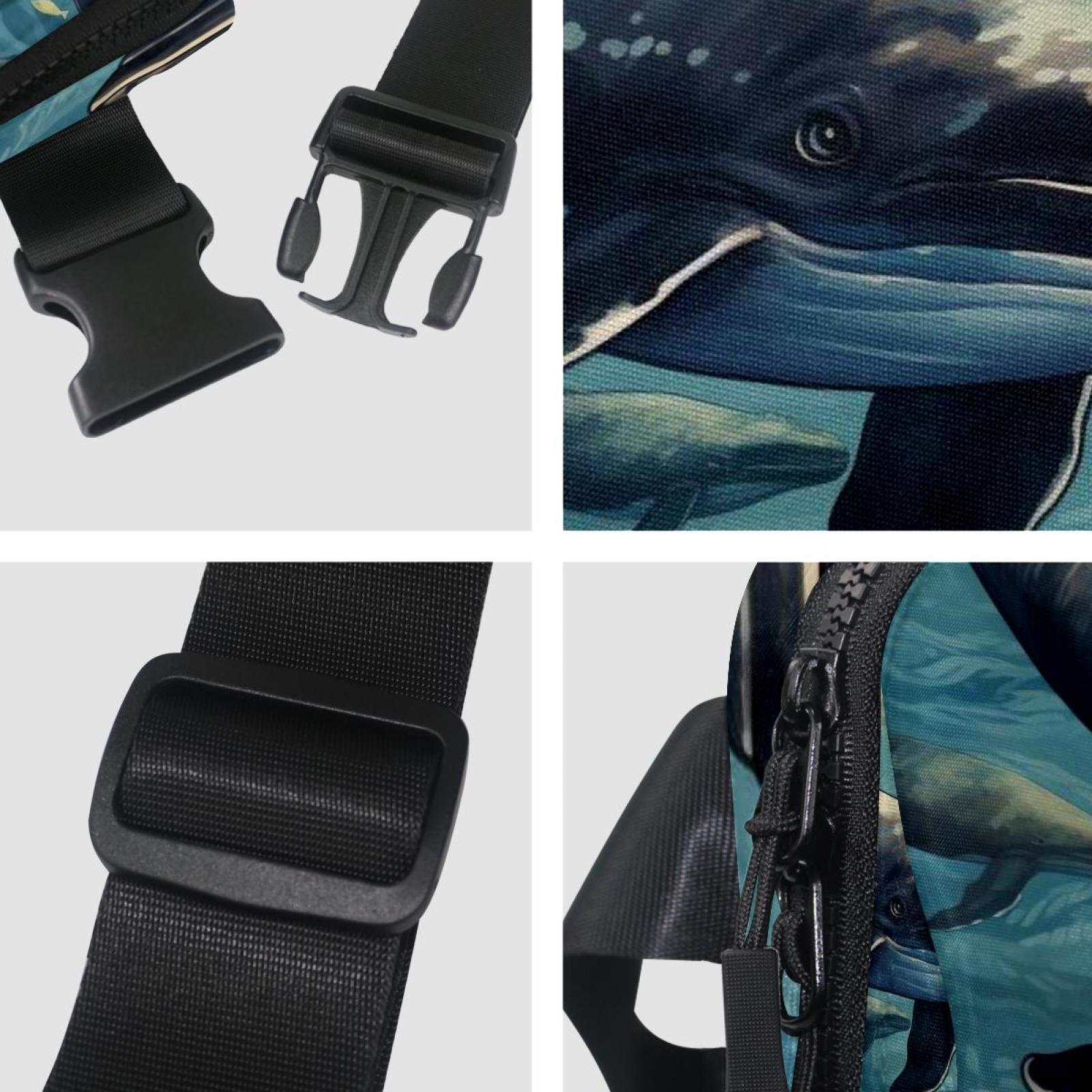 Whales Lightweight Adjustable Waist Bag Fanny Pack with Extension Strap - Unisex Fitness Running Belt