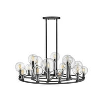 Fifteen Light Large Chandelier In Transitional-Industrial Style 37.75 Inches Wide By 16.25 Inches High-Black Finish Hinkley Lighting 30529Bk