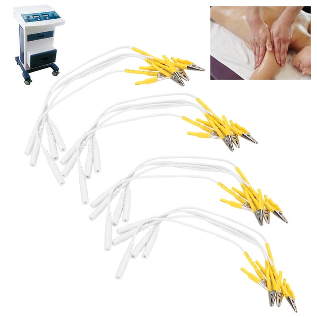 Cable de Plomo de Electrodo, 20 PC Cable de Plomo de Electrodo Amarillo para Terapia Digital