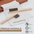 thumbnail image 2 of Takavu 2-Piece Horsehair Detail Brush Set with Polish Cloth, Silver Cleaning Brushes for Jewelry, Silverware & Plateware Care, 2 of 8