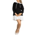 thumbnail image 2 of Jess por Meiko Vestido de Mujer de Manga Larga con Capucha Doble Capa Vestido Casual M Negro, 2 of 7