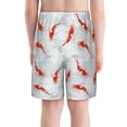 thumbnail image 3 of Rocae Koi Fish Corals,Spring Summer for Teen Beach Trunks Boys Swim Trunks with Compression Liner Quick Dry Board Shorts, 3 of 9