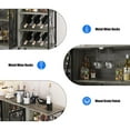thumbnail image 3 of M optimized Industrial Wine Bar Cabinet with LED Light, Coffee Bar with Wine Rack and Glass Holder, Metal Sideboard Liquor Cabinet with Mesh Door for Living Room, Dining Room, 3 of 7