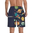 thumbnail image 3 of Bixox Men's Space printing Casual Classic Fit Short Summer Beach Shorts, 3 of 6