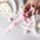 thumbnail image 2 of Food Grade Pink Pastry Syringe Kit with Nozzles Set, 2 of 5