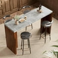 thumbnail image 5 of Bar Table for 4-6 People - 55" Long Counter Height Pub with Faux Marble Tabletop, Modern Rectangular Home Bar Coffee Unit for Kitchen, Dining Room, 5 of 6