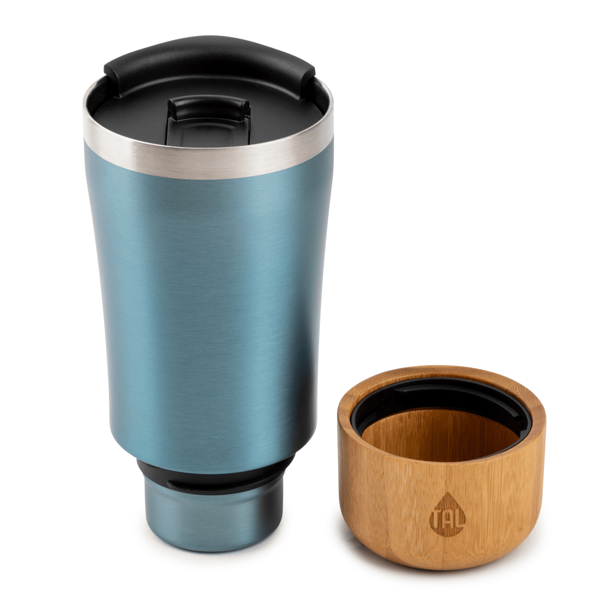 TAL Stainless Steel Bamboo Tumbler Water Bottle 16 fl oz, Blue