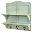 thumbnail image 2 of Nearly Natural 20" Vintage Window Shutter Shelving with Hooks Wall Decor, 2 of 3